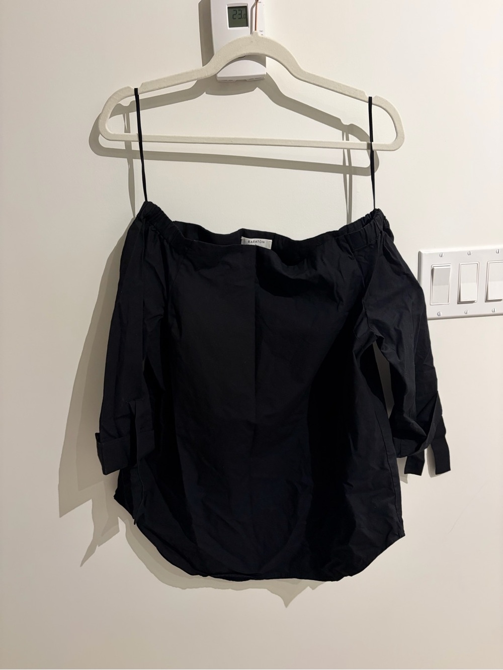 Babaton Black Off-the-Shoulder Tie-Sleeve Camisole